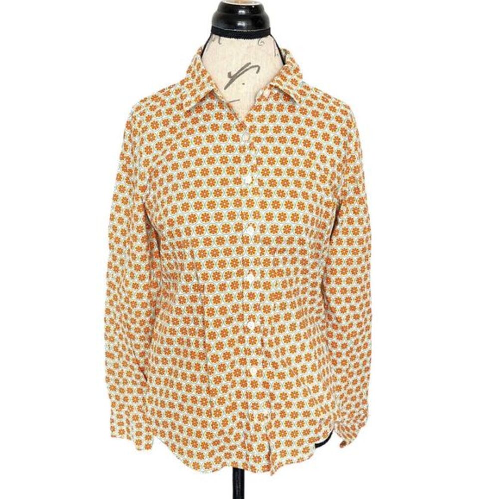 Crown & Ivy Womens Button down Shirt Blouse Size Small Floral Print Long Sleeve